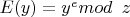 $E(y) = y^e mod\verb