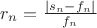 $r_n=\frac {|s_n-f_n|} {f_n}$