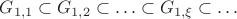 $G_{1,1}\subset G_{1,2}\subset\ldots\subset G_{1,\xi}\subset\ldots$