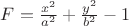 $F=\frac{x^2}{a^2}+\frac{y^2}{b^2}-1$