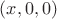 $(x,0,0)$
