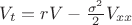 ${V_t} = rV - \frac{{{\sigma ^2}}}{2}{V_{xx}}$