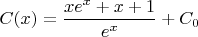 $$C(x)=\frac{xe^x+x+1}{e^{x}}+C_0$$