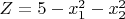 $Z=5-x_1^2-x_2^2$