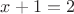 $x+1=2$