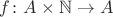 $f\colon A\times\mathbb N\to A$