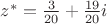 $z^*=\frac{3}{20}+\frac{19}{20}i$