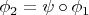 $\phi_2=\psi\circ\phi_1$