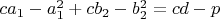 $ca_1-a_1^2+cb_2-b_2^2=cd-p$