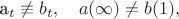 a_t\not\equiv b_t,\quad a(\infty)\neq b(1),