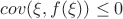 $cov(\xi,f(\xi))\le0$