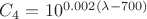 $C_4=10^{0.002(\lambda-700)}$