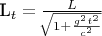 {L}_{t}=\frac{{L}_{}}{\sqrt[]{1+\frac{{g}^{2}{t}^{2}}{{c}^{2}}}}