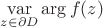 $\displaystyle \mathop{\operatorname{var}}\limits_{z \in \partial D} \arg f(z)$