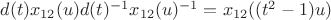$d(t)x_{12}(u)d(t)^{-1}x_{12}(u)^{-1}=x_{12}((t^2-1)u)$