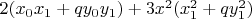 $2 (x_0 x_1+q y_0 y_1)+3 x^2 (x_1^2+q y_1^2)$