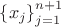 $\left\{ {x_j } \right\}_{j = 1}^{n + 1} $