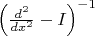 $\left({d^2\over dx^2}-I\right)^{-1}$