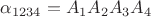 $\alpha _{1234} = A_1A_2A_3A_4$
