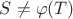 $S \neq \varphi(T)$