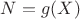 $N=g(X)$