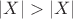 $|X| > |X|$