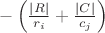$-\left( \frac{\vert{}R\vert{}}{r_i} + \frac{\vert{}C\vert{}}{c_j} \right)$