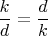 $\dfrac{k}d=\dfrac{d}k$