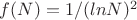 $f(N)=1/(ln N)^2$