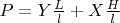 $P=Y\frac{L}{l}+X\frac{H}{l}$