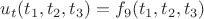 $u_{t}(t_{1},t_{2},t_{3})=f_9 (t_{1},t_{2},t_{3})$