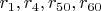 $r_1,r_4,r_{50},r_{60}$