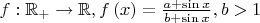 $f:{{\mathbb{R}}_{+}}\to \mathbb{R},f\left( x \right)=\frac{a+\sin x}{b+\sin x},b>1$