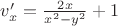 $v'_{x}=\frac{2x}{x^{2}-y^{2}}+1$