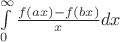 $\int \limits_0^{\infty} \frac {f(ax)-f(bx)}{x}dx $