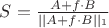 $S=\frac{A+f\cdot B}{||A+f\cdot B||_1}$