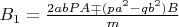 $B_1=\frac{2abPA\mp (pa^2-qb^2)B}{m}$