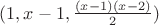 $(1, x - 1, \frac{(x - 1)(x - 2)}{2})$