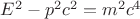 $ E^2 - p^2 c^2 =m^2 c^4 $