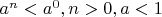 $a^n<a^0, n>0, a<1$