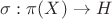 $\sigma: \pi(X) \rightarrow H$