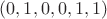 $(0,1,0,0,1,1)$