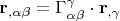 $\[{\mathbf{r}}_{,\alpha \beta }  = \Gamma _{\alpha \beta }^\gamma   \cdot {\mathbf{r}}_{,\gamma } \]$