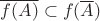 $\overline{f(A)}\subset f(\overline{A})$