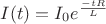 $I(t) = I_0 e^\frac{-t R}{L}$
