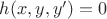 $h(x,y,y')=0$ $h(x,y,y')=0$