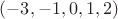 $(-3,-1,0,1,2)$