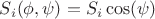 $S_i(\phi,\psi)=S_i\cos(\psi)$
