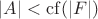$|A| < \mathrm{cf}(|F|)$