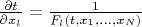 $\frac{\partial t}{\partial x_l}=\frac{1}{F_l(t,x_1,...,x_N)}$